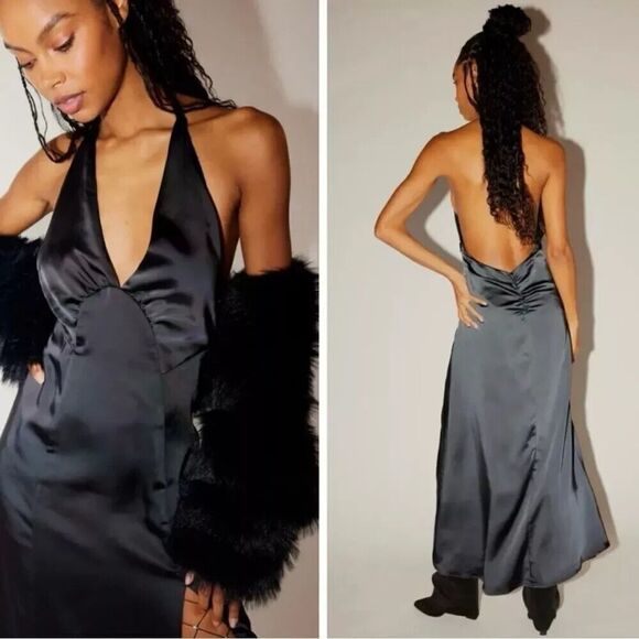 $250 NWT Free People Women's Dance 'Till Dawn Party Slip Dress Black Sz M NEW - Picture 3 of 8